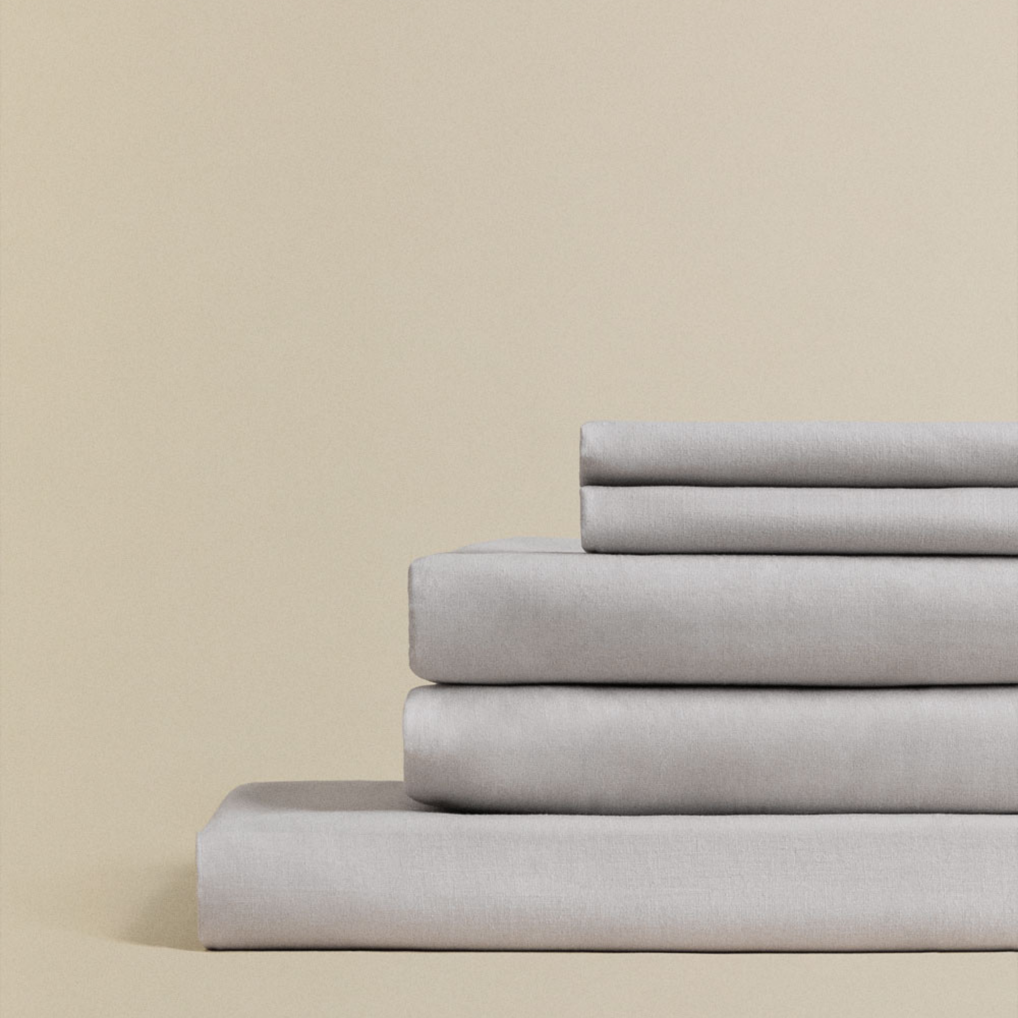 Kussensloop licht grijs katoenperkal set per 2