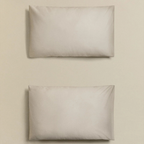 Kussenslopen zand beige katoensatijn set per 2