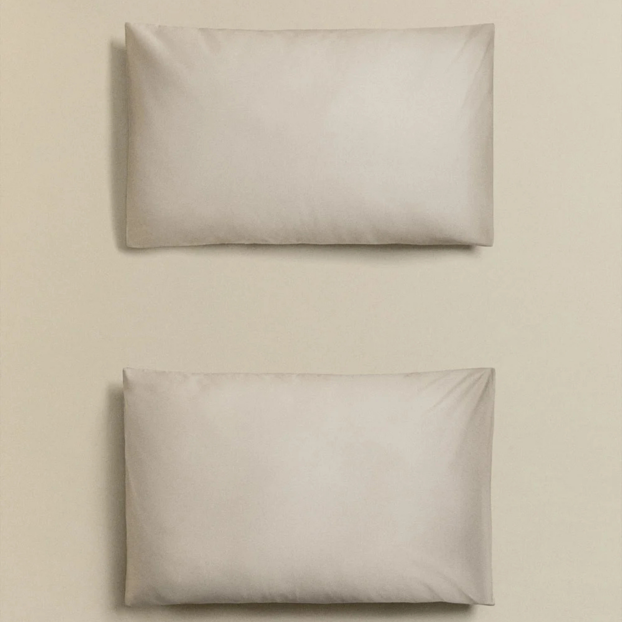 Kussenslopen zand beige katoensatijn set per 2