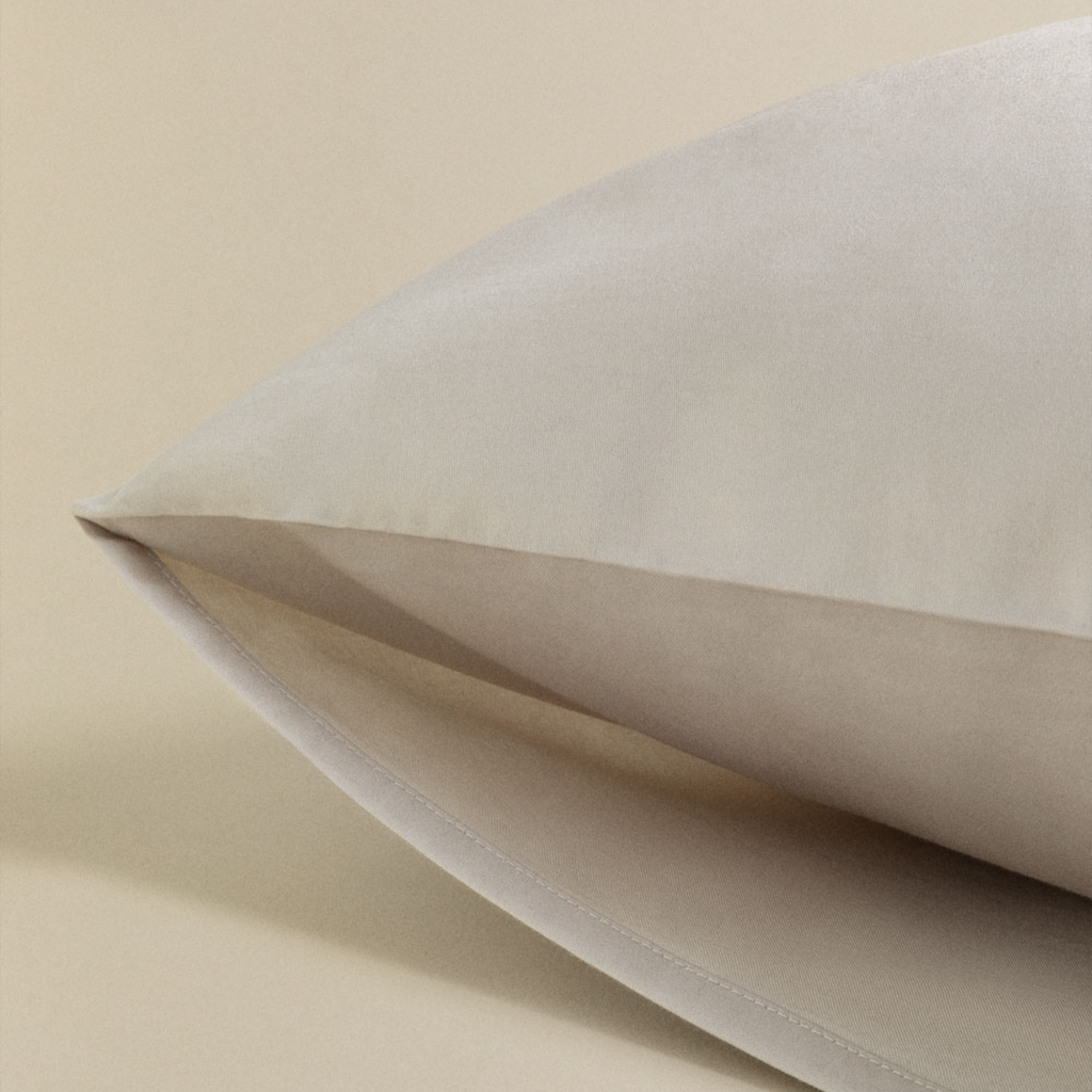 Kussenslopen zand beige katoensatijn set per 2