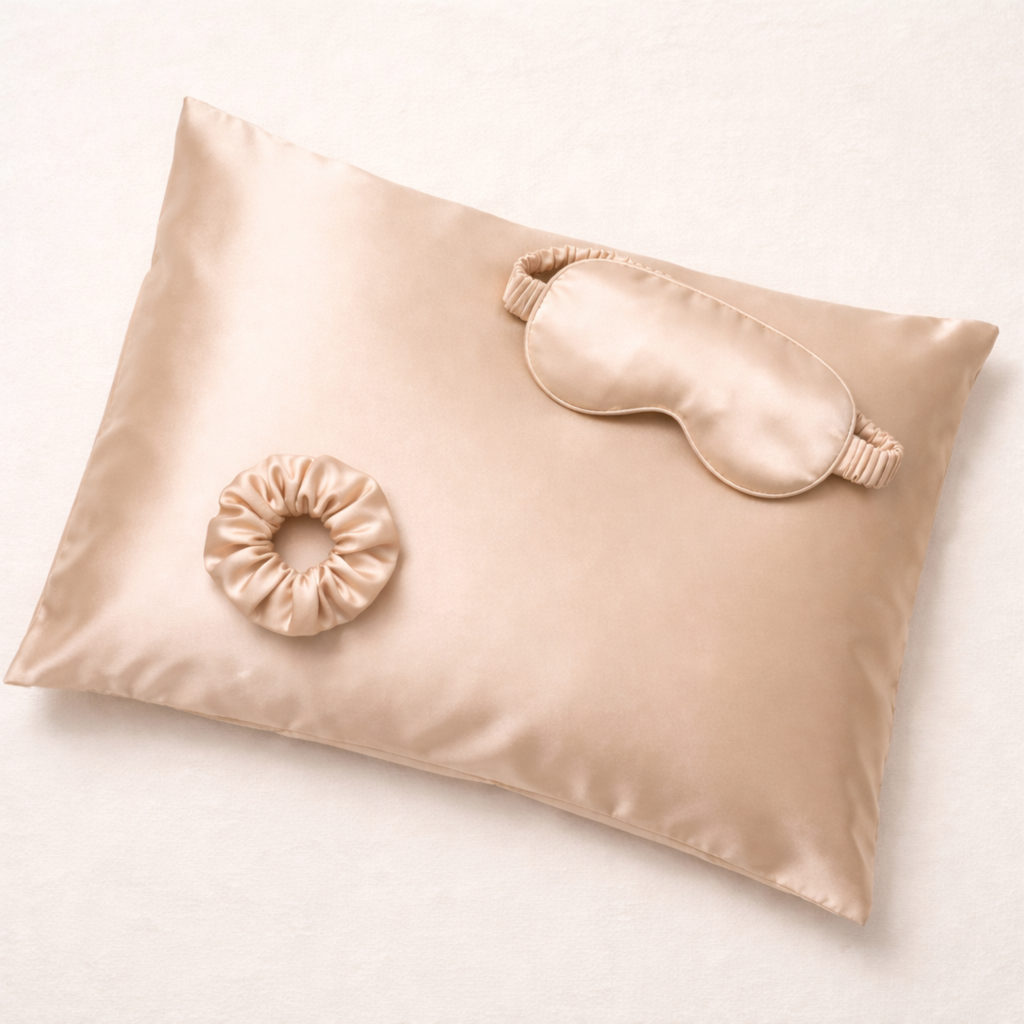 Zijde-set licht beige