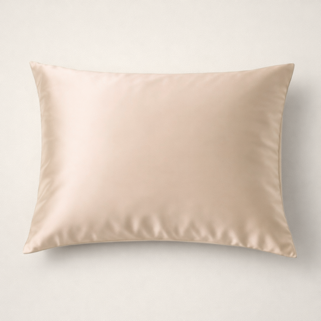Zijde kussensloop beige