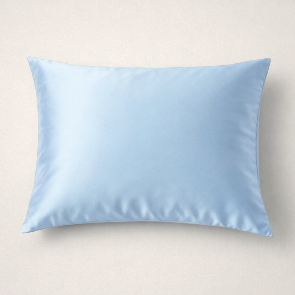Zijde kussensloop licht blauw