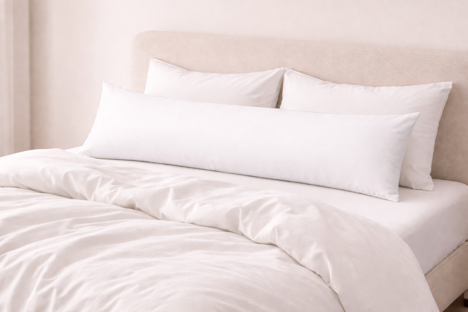 Kussensloop Slaapmaatje wit katoensatijn los