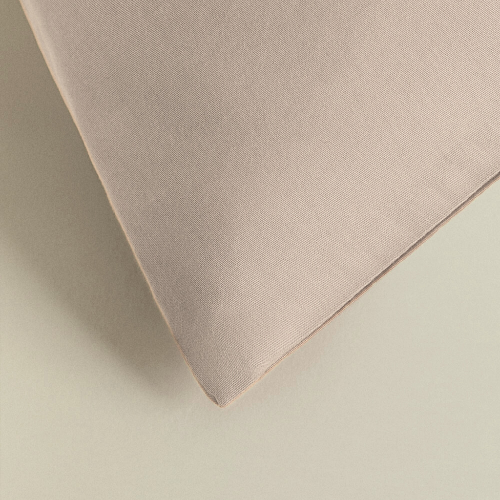 Kussenslopen zand beige katoensatijn set per 2