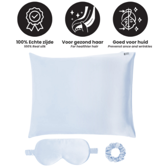 Zijden set lichtblauw