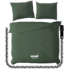 Dekbedovertrek met rits olijf groen katoen satijn - 300TC