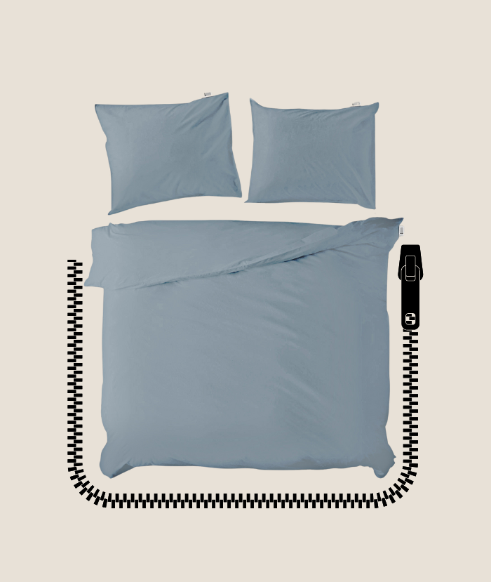 Dekbedovertrek katoenperkal 200TC blauw Muné Bedding