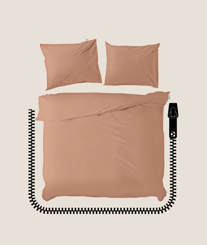 Dekbedovertrek katoenperkal 200TC terracotta Muné Bedding