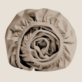 Hoeslaken katoen perkal 200 TC taupe