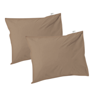Muné Bedding kussenslopen set per 2 katoen perkal taupe