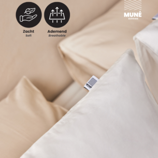 Muné Bedding kussenslopen set per 2 katoen satijn wit