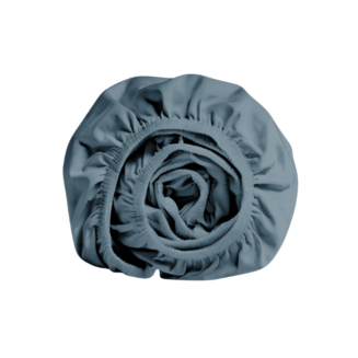 Hoeslaken katoen perkal blauw - 200 TC